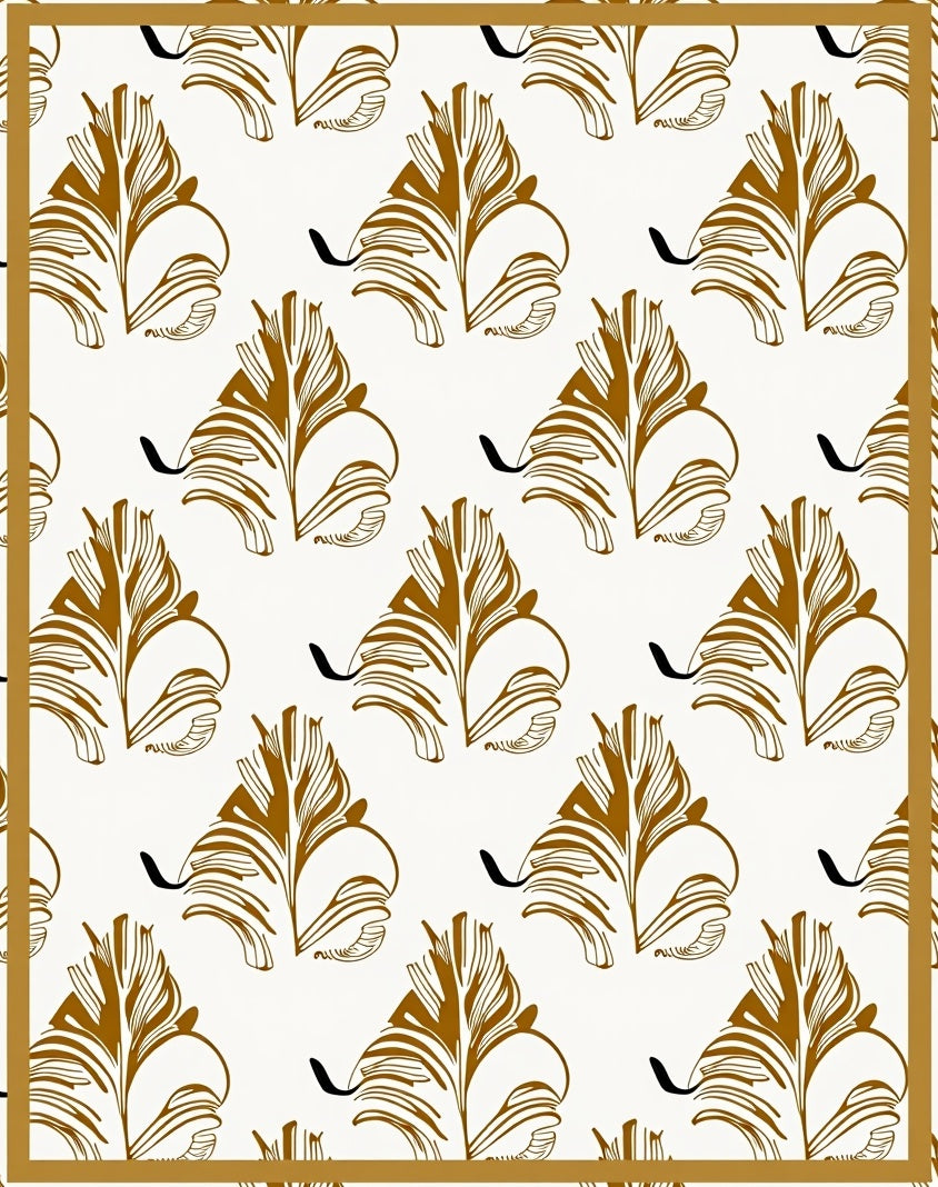 Elegant Abstract Leaf Pattern Rug