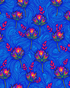 Vibrant Floral Swirl Pattern Rug