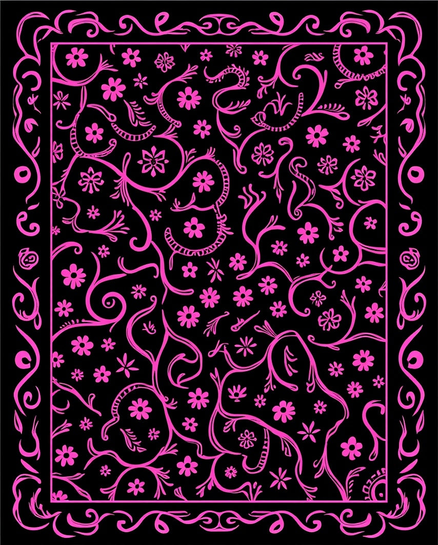 Whimsical Floral Vine Pattern Rug