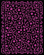 Whimsical Floral Vine Pattern Rug