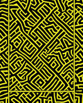 Bold Yellow Black Abstract Pattern Rug