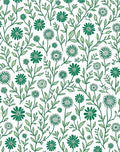 Whimsical Green Botanical Florals Rug