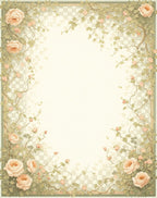 Vintage Rose Vine Border Rug