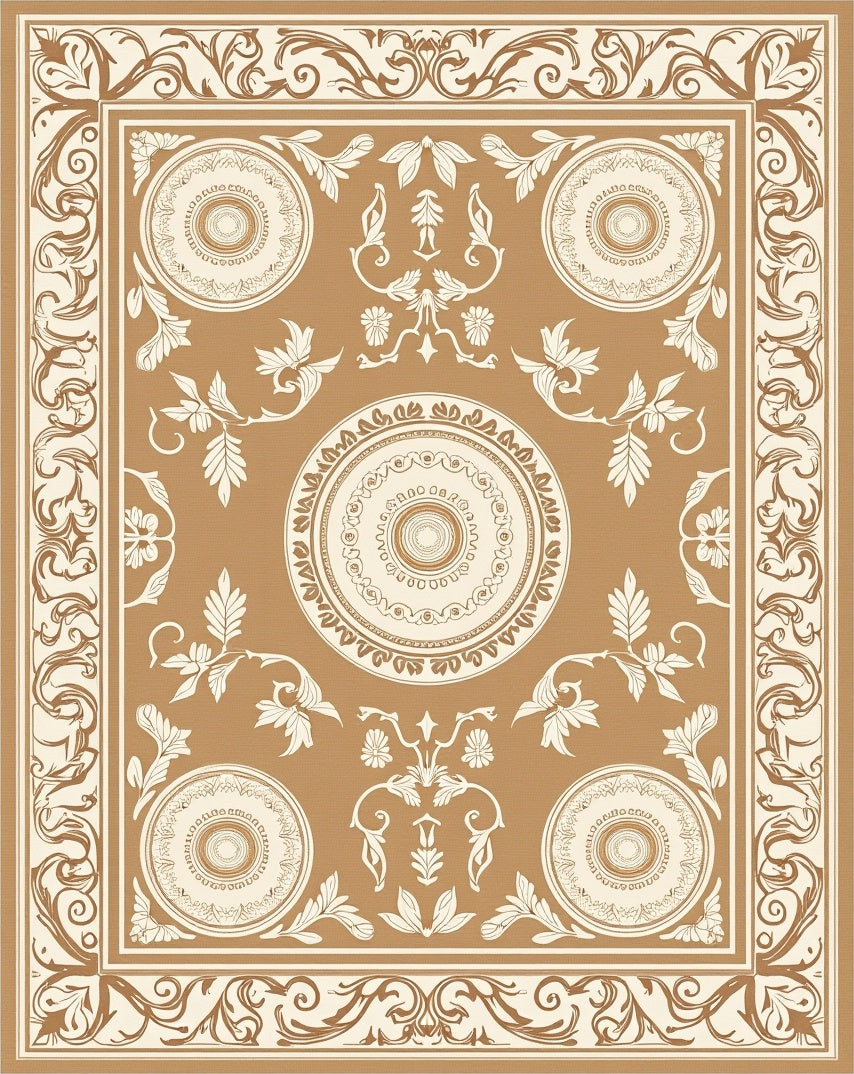 Ornate Floral Medallion Pattern Rug