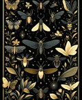 Botanical Insect Golden Art Rug