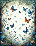 Whimsical Butterfly Forest Pattern Rug
