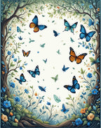 Whimsical Butterfly Forest Pattern Rug