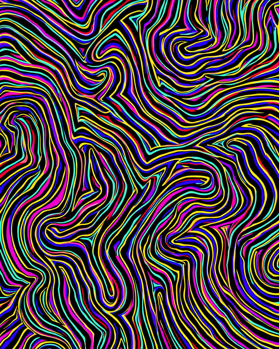 Vibrant Swirl Pattern Neon Rug
