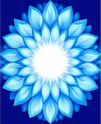 Radiant Blue Petal Mandala Design Rug