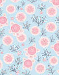 Pink Floral Botanical Pattern Rug