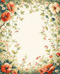 Vibrant Coral Floral Delight Rug