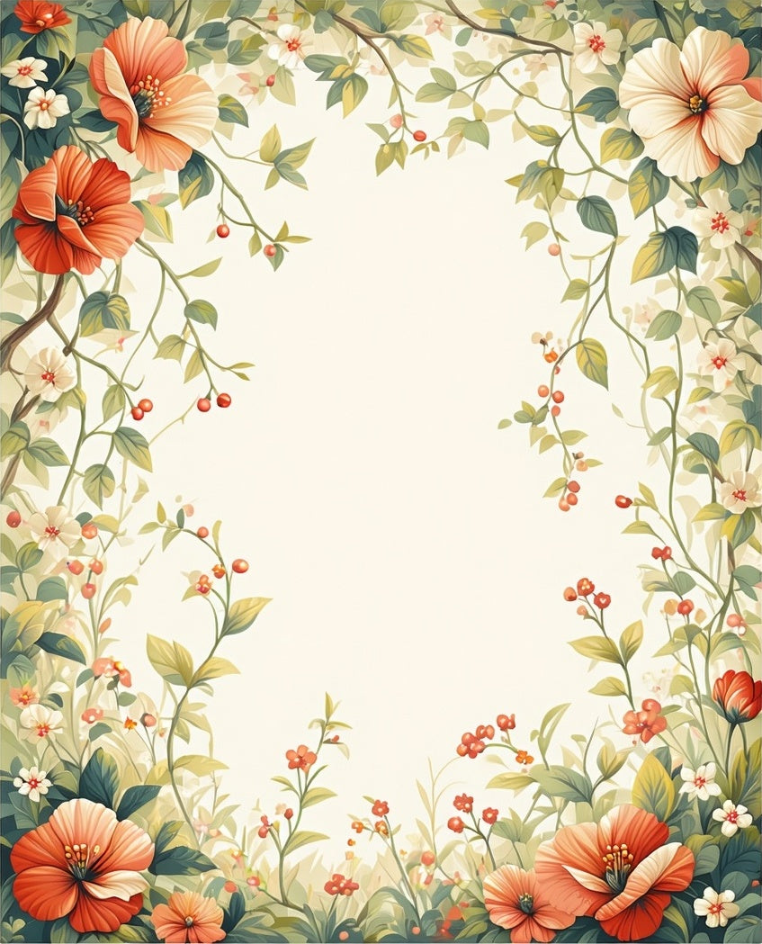 Vibrant Coral Floral Delight Rug
