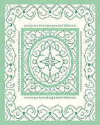 Mint Green Floral Medallion Symmetry Rug