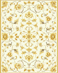 Ornate Floral Scrollwork Pattern Rug