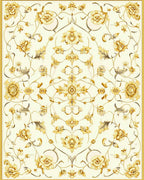 Ornate Floral Scrollwork Pattern Rug