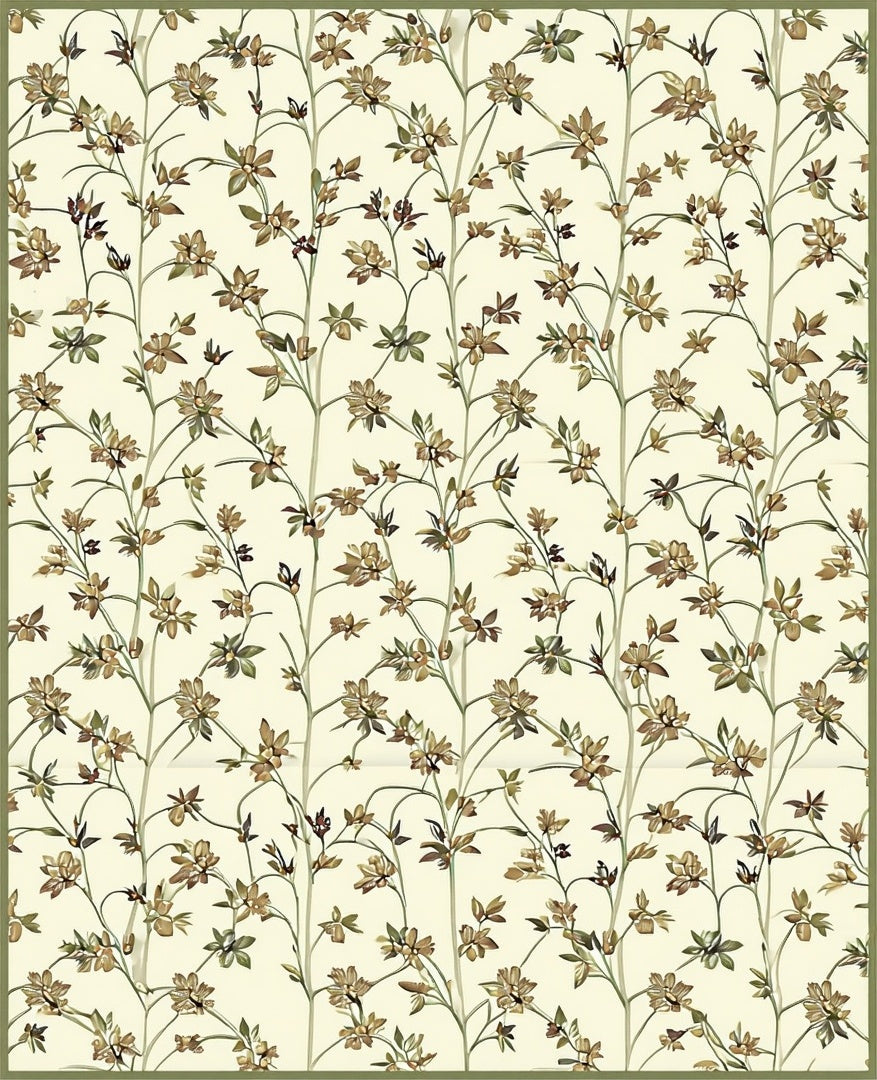 Delicate Floral Vine Pattern Rug