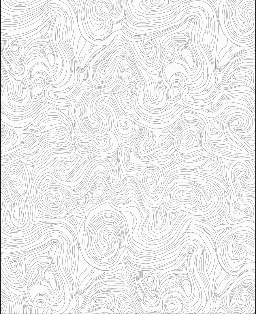 Abstract Swirling Line Pattern Rug