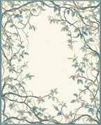 Vine And Blossom Patterned Area Rug