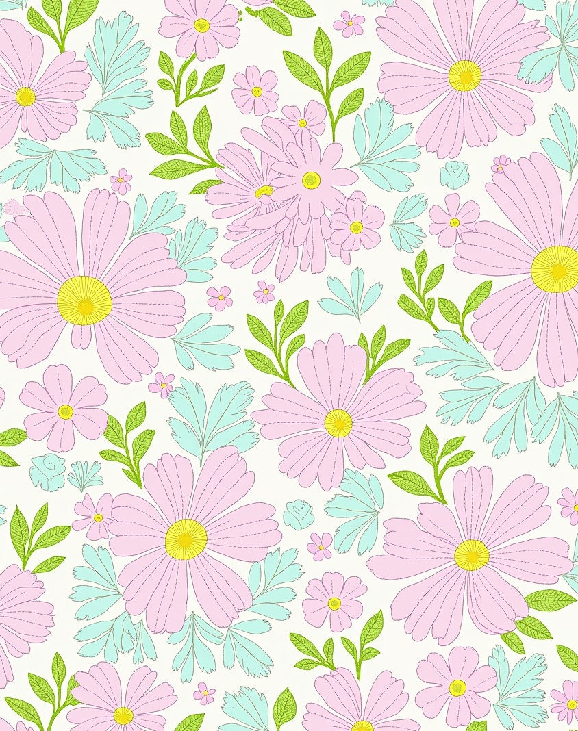 Blossom Pattern Soft Pastel Floral Rug