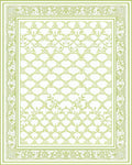 Elegant Green Lattice Pattern Border Rug