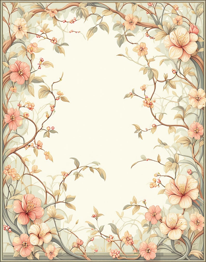 Vintage Floral Vine Garden Design Rug