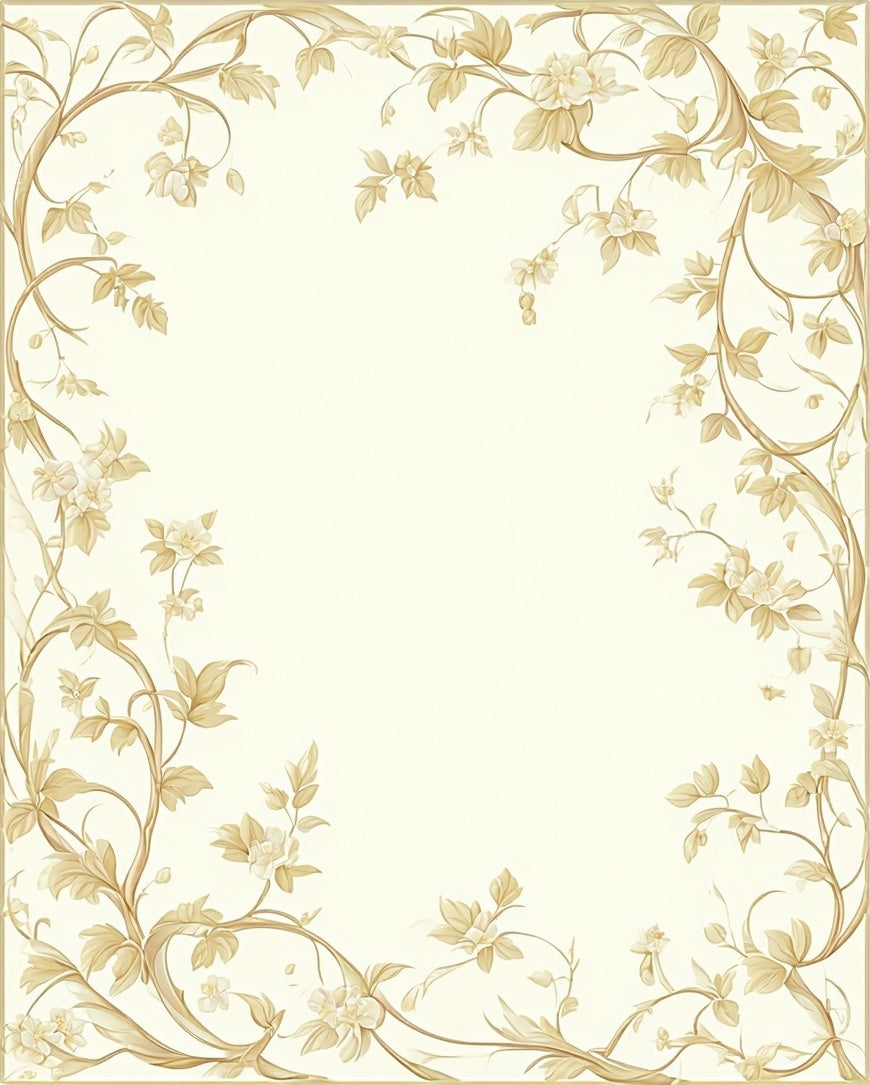 Elegant Floral Vine Botanical Art Rug