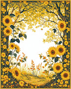 Vibrant Sunflower Meadow Scene Rug