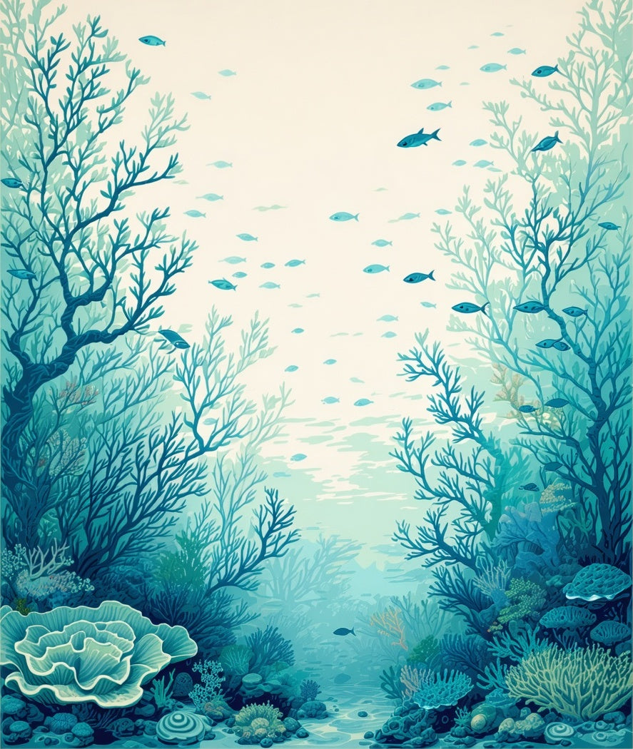 Undersea Coral Garden Fish Scene Rug
