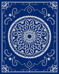 Classic Blue White Mandala Rug