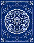 Classic Blue White Mandala Rug