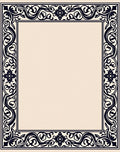 Ornate Floral Scrollwork Border Design Rug
