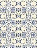 Classic Blue Cream Floral Pattern Rug