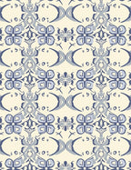 Classic Blue Cream Floral Pattern Rug