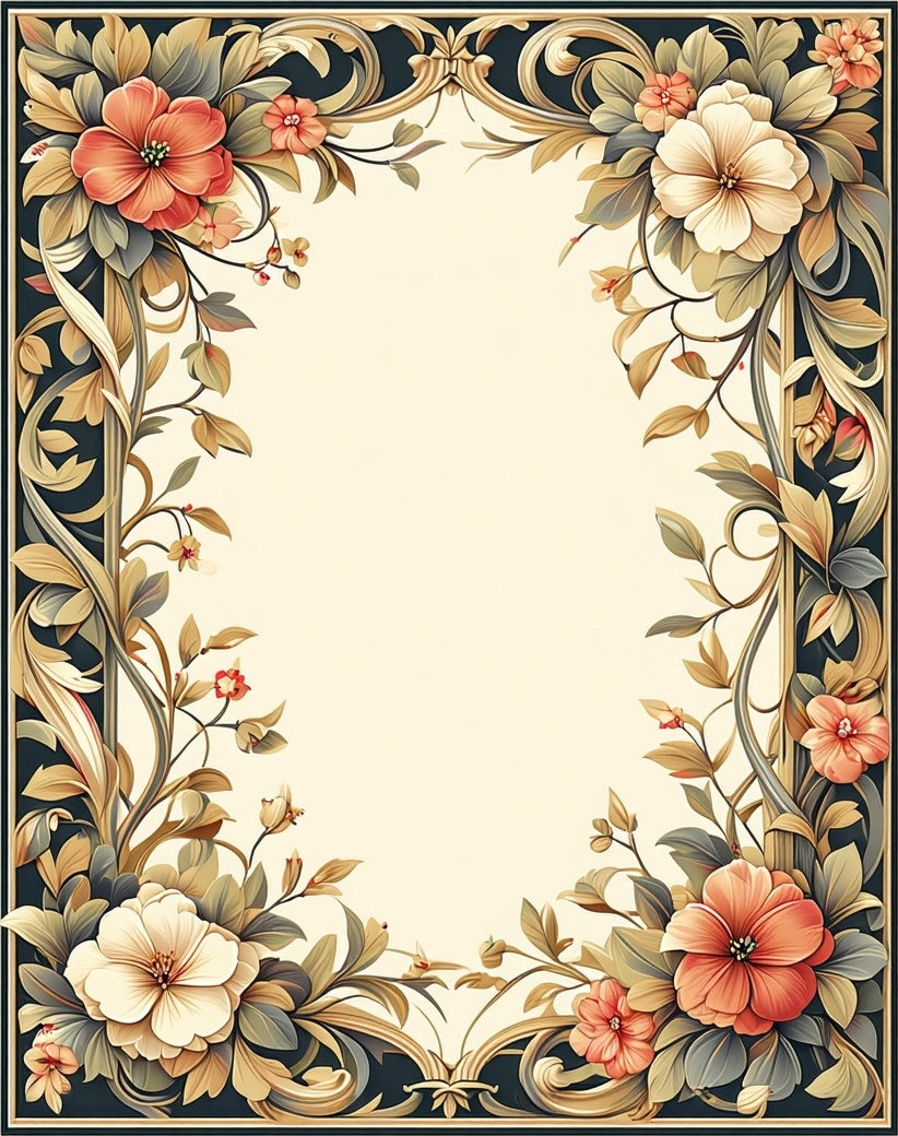 Elegant Floral Vine Pattern Rug