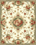 Elegant Floral Scrollwork Cream Rug
