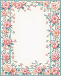 Pastel Pink Floral Vine Pattern Rug