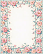 Pastel Pink Floral Vine Pattern Rug