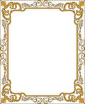 Art Nouveau Gold Floral Border Design Rug