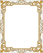 Art Nouveau Gold Floral Border Design Rug