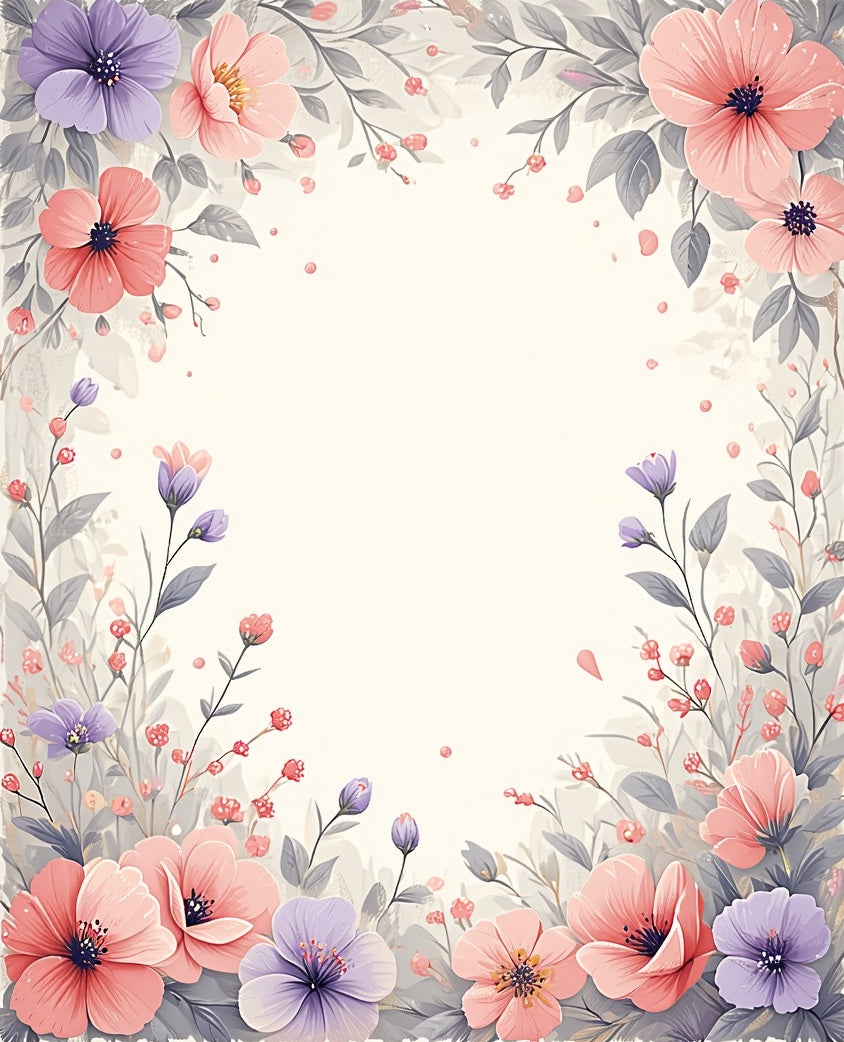Whimsical Floral Design In Pastels Rug