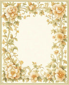 Elegant Floral Scrollwork Botanical Design Rug