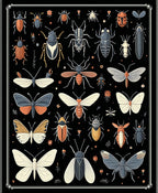 Insect Motif Colorful And Detailed Design Rug