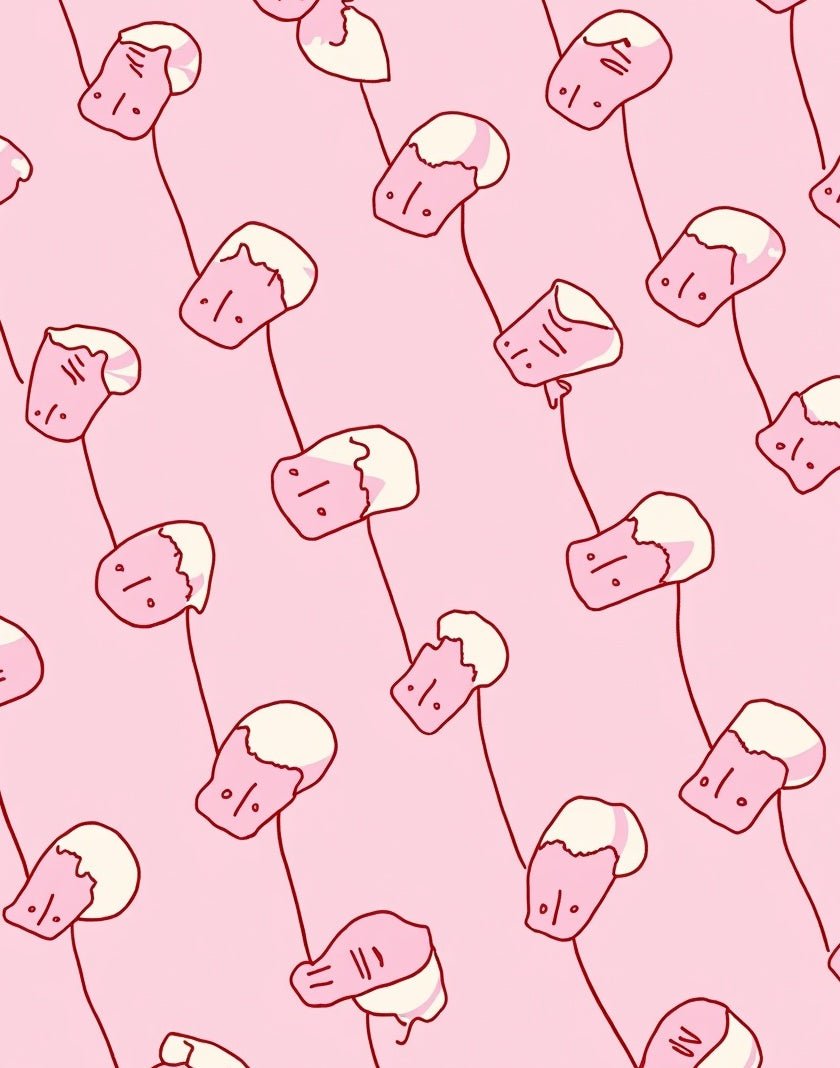 Cute Pink Marshmallow Pattern Rug