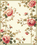 Vintage Floral Rose Vine Pattern Rug