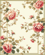 Vintage Floral Rose Vine Pattern Rug