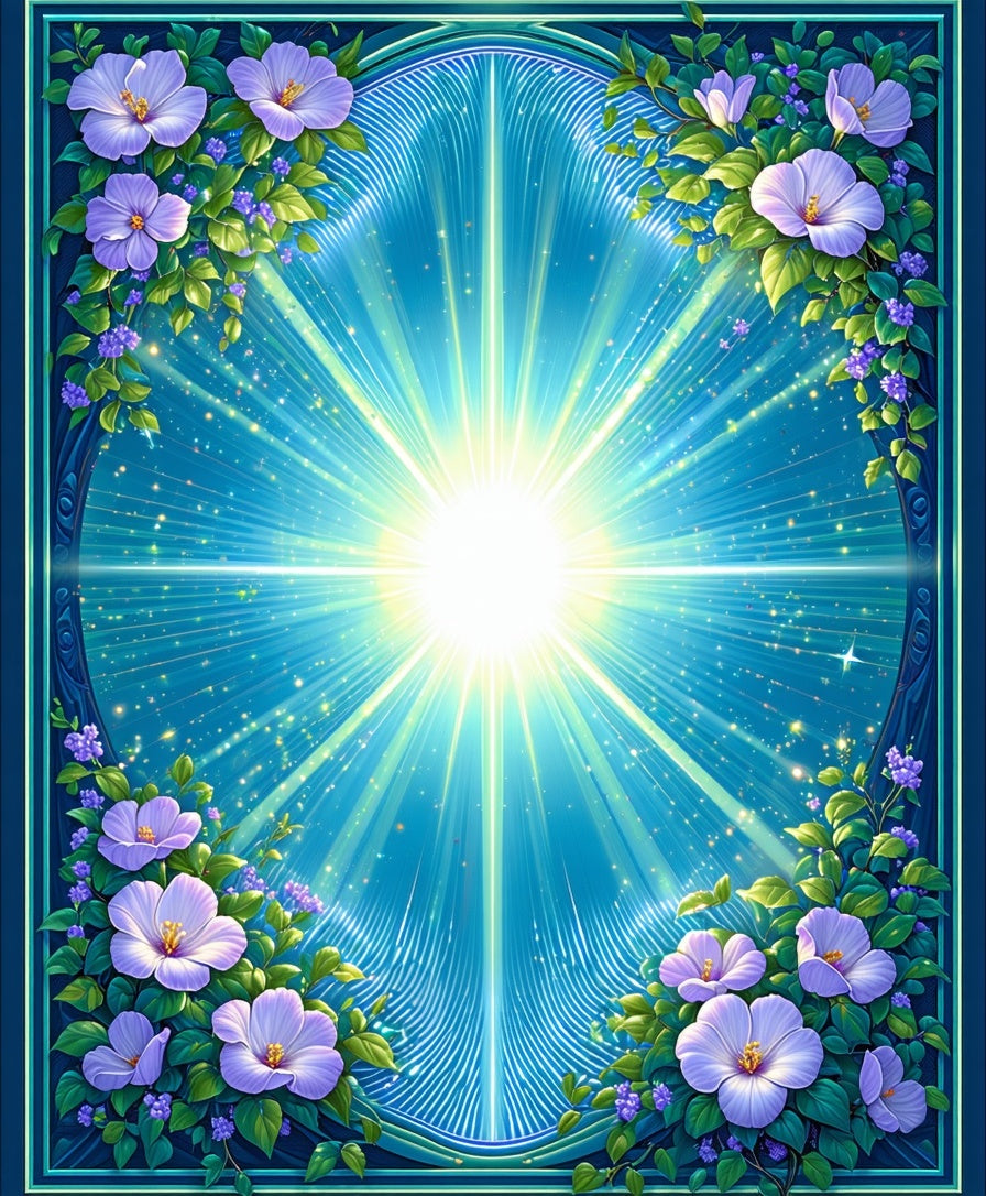 Radiant Floral Burst Blue Rug