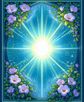 Radiant Floral Burst Blue Rug