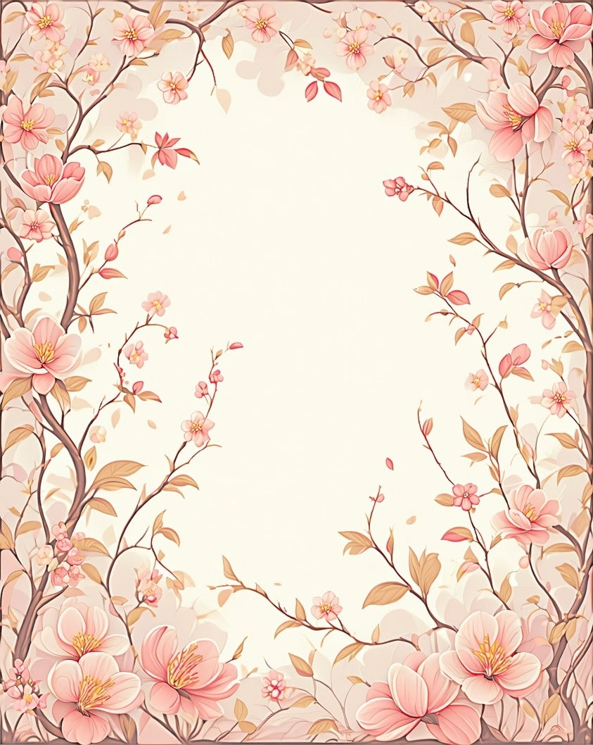 Elegant Pink Blossom Branches Rug
