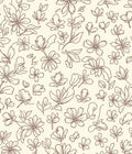 Delicate Floral Outline Cream Pattern Rug