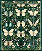 Art Nouveau Butterfly and Floral Motif Rug